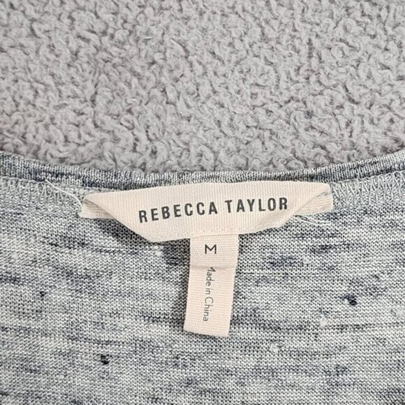 Rebecca Taylor Sleeveless Gray 100% ‎ Linen Ruffle Hem Midi Dress  Size M - Picture 4 of 8